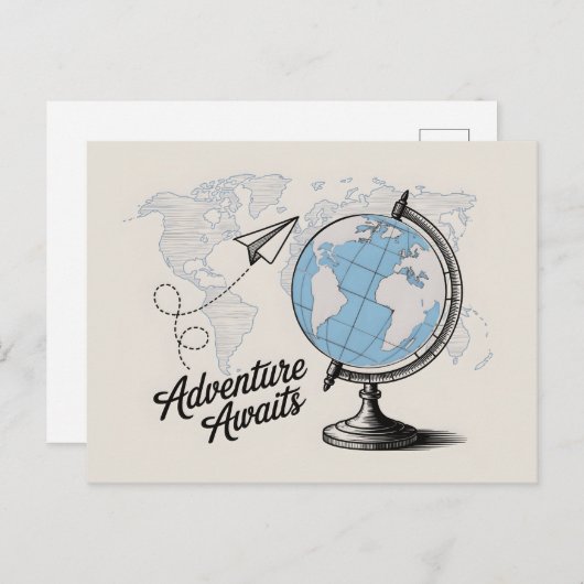 Reiseabenteuer wartet postkarte (Vorne/Hinten)