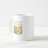 Reiseabenteuer-Zitat 'Pack Light Wander Bright' Kaffeetasse (Vorderseite Links)