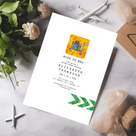 Reiseabenteuerausweis Miss - Mrs. Brautparty Einladung