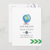 Reiseabenteuerpass Hochzeit Sichern des Datums Ankündigungspostkarte (Vorne/Hinten)