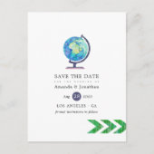 Reiseabenteuerpass Hochzeit Sichern des Datums Ankündigungspostkarte (Vorderseite)