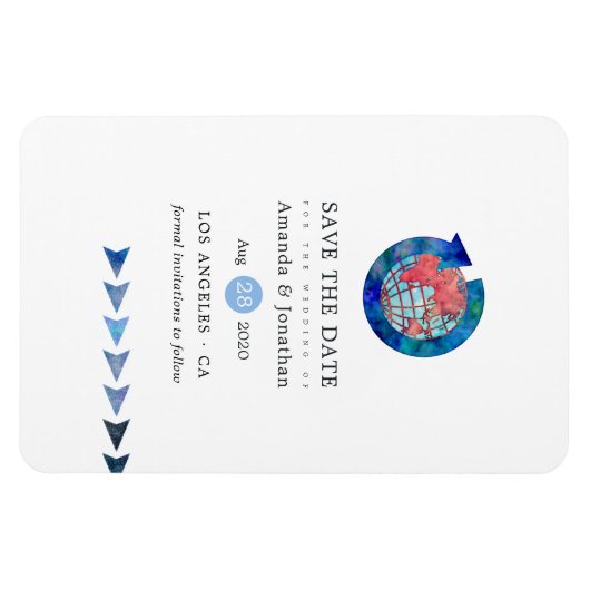 Reiseabenteuerpass Hochzeit Sichern des Datums Magnet (Horizontal)