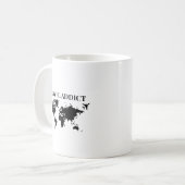 Reiseabhängiger - Weltreisegeschenk Kaffeetasse (Vorderseite Links)
