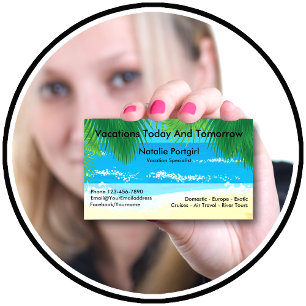 Reiseagent-Spezialist Tropical Thema Visitenkarte