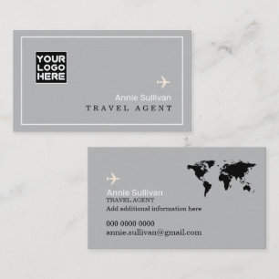 Reiseagentur-Logo Weltkarte Visitenkarte