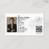 Reiseagentur World Map Boarding Pass Visitenkarte (Rückseite)