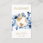 Reiseagentur World Map Boarding Pass Visitenkarte (Vorderseite)
