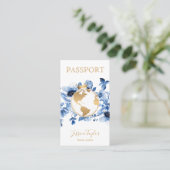 Reiseagentur World Map Boarding Pass Visitenkarte (Stehend Vorderseite)