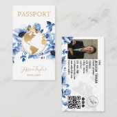 Reiseagentur World Map Boarding Pass Visitenkarte (Vorne/Hinten)