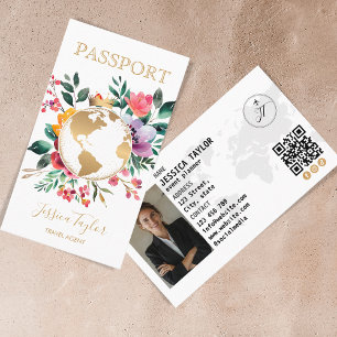 Reiseagentur World Map Boarding Pass Visitenkarte