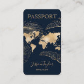 Reiseagentur World Map Boarding Pass Visitenkarte (Vorderseite)