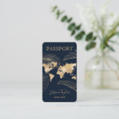 Reiseagentur World Map Boarding Pass Visitenkarte (Stehend Vorderseite)