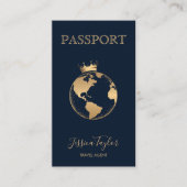Reiseagentur World Map Boarding Pass Visitenkarte (Vorderseite)