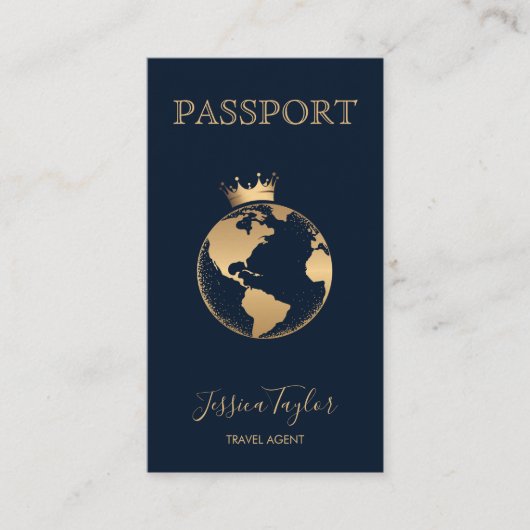 Reiseagentur World Map Boarding Pass Visitenkarte (Vorderseite)