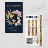 Reiseagentur World Map Boarding Pass Visitenkarte (Vorne/Hinten)