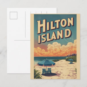 Reiseandenken an den Hilton Head Island Leuchtturm Postkarte