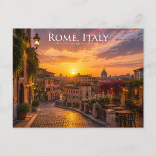 Reiseandenken an die Stadt bei Sonnenuntergang Postkarte