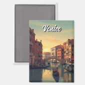 Reiseandenken aus Venedig Italien im Vintage-Stil Magnet (Vorderseite/Rückseite)