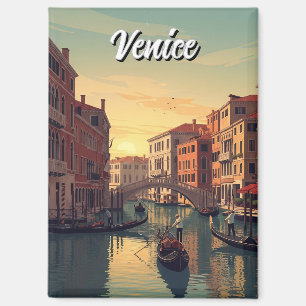 Reiseandenken aus Venedig Italien im Vintage-Stil Magnet