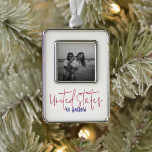 Reiseandenken Geschenk Vereinigte Staaten von Amer Rahmen-Ornament Silber