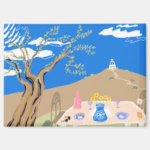 Reiseandenken griechische Nachmittag-Olivenbaum-Sz Magnet
