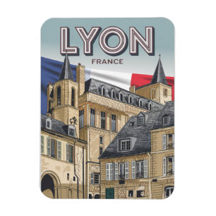 Reiseandenken LYON Stadt französisch Rhône Alpes G Magnet