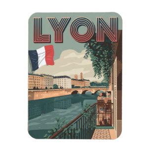 Reiseandenken LYON Stadt französisch Rhône Alpes G Magnet