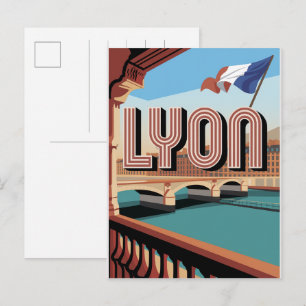 Reiseandenken LYON Stadt französisch Rhône Alpes G Postkarte