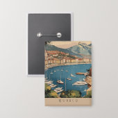 Reiseandenken Monte Carlo Yachthafen Button (Vorderseite/Rückseite)
