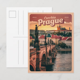 Reiseandenken Prag Tschechien Geschenke, Brücke Postkarte