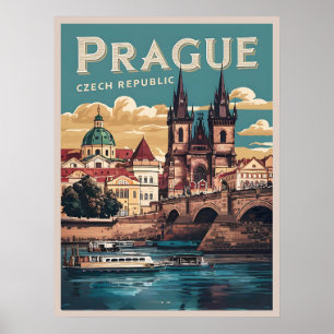 Reiseandenken Prag Tschechische Republik Geschenke Poster