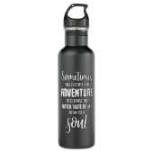 Reiseangebote - Adventure Quote Edelstahlflasche (Vorderseite)