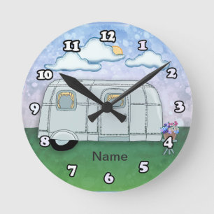 Reiseanhänger  runde wanduhr