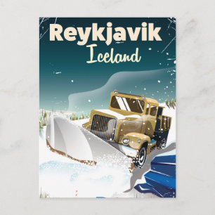 Reiseaufdruck Reykjavik Island Postkarte
