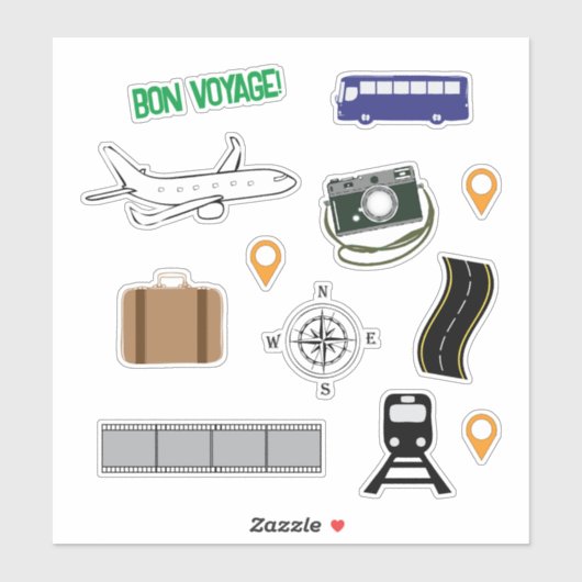 Reiseaufkleber Auto-Bus-Zug Kamera Lage! Aufkleber (Blatt)