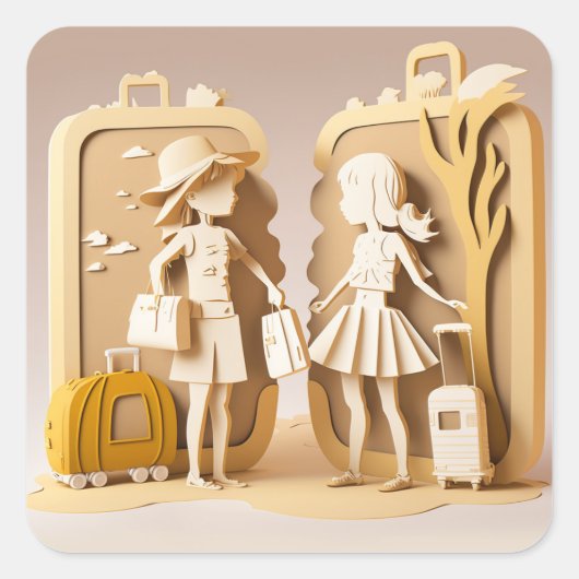 Reiseaufkleber Quadratischer Aufkleber (Vorderseite)