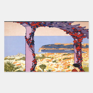 Reiseaufkleber Vintage Monaco Monte Carlo Rechteckiger Aufkleber