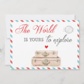 ReiseBaby-Dusche Einladung für Mädchen, Fluggesell (Rückseite)