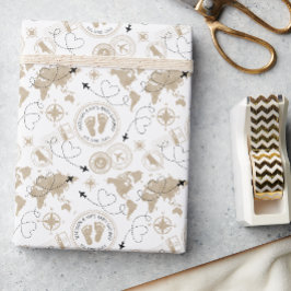 ReiseBaby-Dusche World Map Wrapping Paper Geschenkpapier