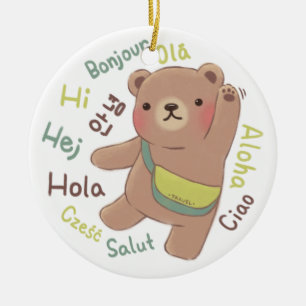 Reisebär: Gruß-Illustration Keramik Ornament