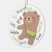 Reisebär: Gruß-Illustration Keramik Ornament (Links)