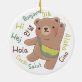 Reisebär: Gruß-Illustration Keramik Ornament (Hinten)