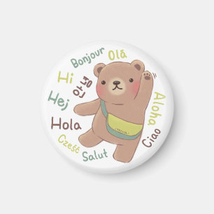 Reisebär: Gruß-Illustration Magnet