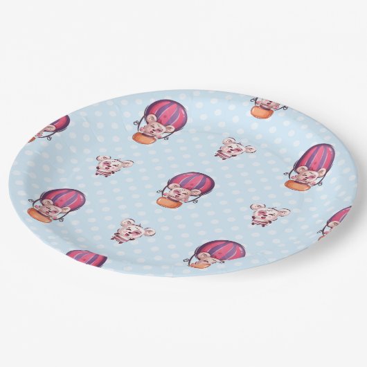 Reisebärensammlung - blau pappteller (Schrägansicht)