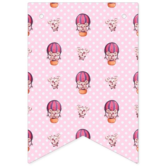 Reisebärensammlung - Rosa Wimpelkette (Dritte Fahne)