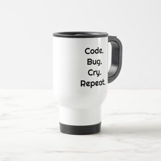 Reisebecher für Coder & Ingenieure – Code. Fehler. (VorderseiteRechts)