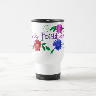 Reisebecher für Krankenpflegerin mit Blumendesign