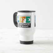 Reisebecher mit einer pro-life-Botschaft. (Vorderseite Links)