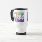 Reisebecher mit einer pro-life-Botschaft. (Vorderseite Links)