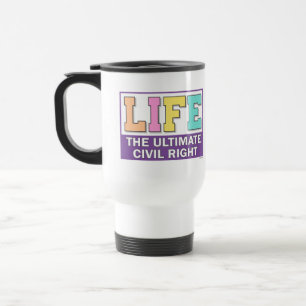 Reisebecher mit einer pro-life-Botschaft.